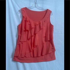 Loft Ann Taylor sleeveless coral/Orange Top Size M
